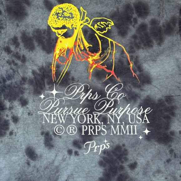 PRPS Goods & Co. Tie-Dye Graphic Tee Size XXL Navy NWT E101S551 - Picture 8 of 8